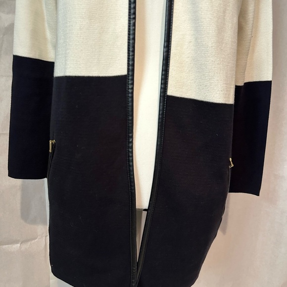 Charter Club Black and White Open Cardigan - Picture 3 of 7
